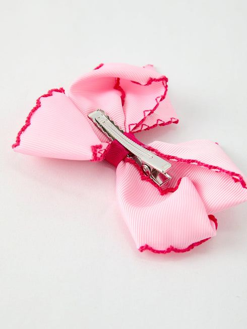 christmas-santa-claus-pink-bow-4-1-inch-hairpin-Sophia's Style--6
